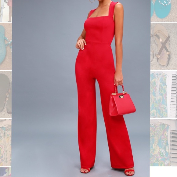 Lulu's Dresses & Skirts - Lulus red enticing endeavors jumpsuit